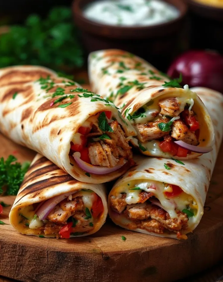 Chicken pita with greek salad and tzatziki