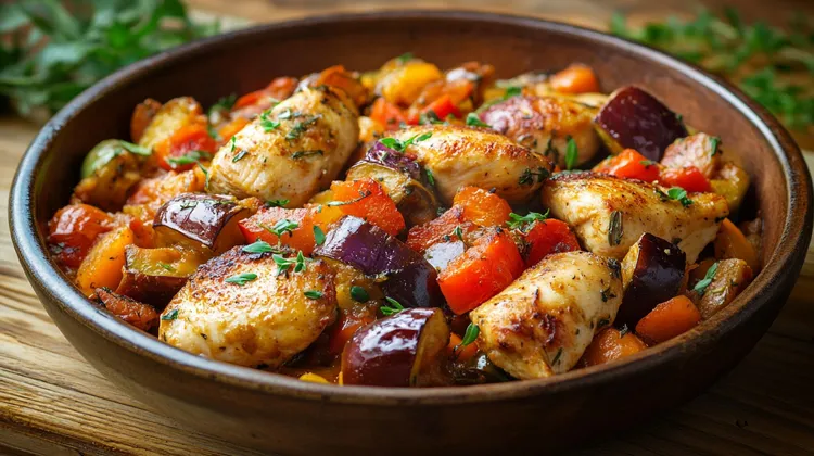 Chicken with ratatouille