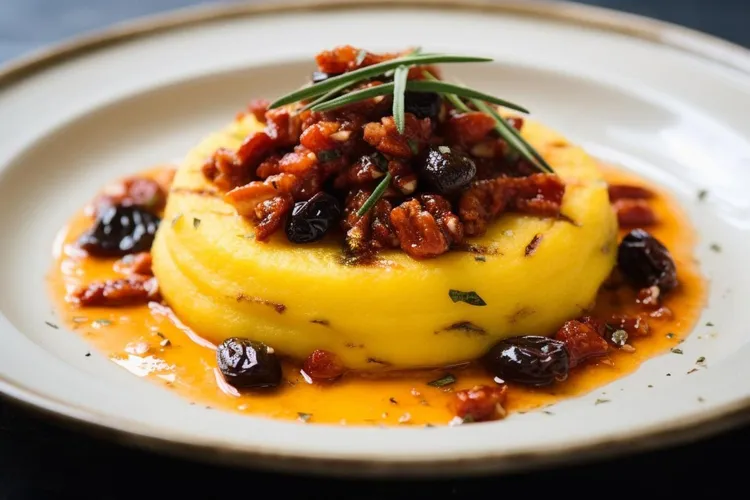 Chilli and olive polenta
