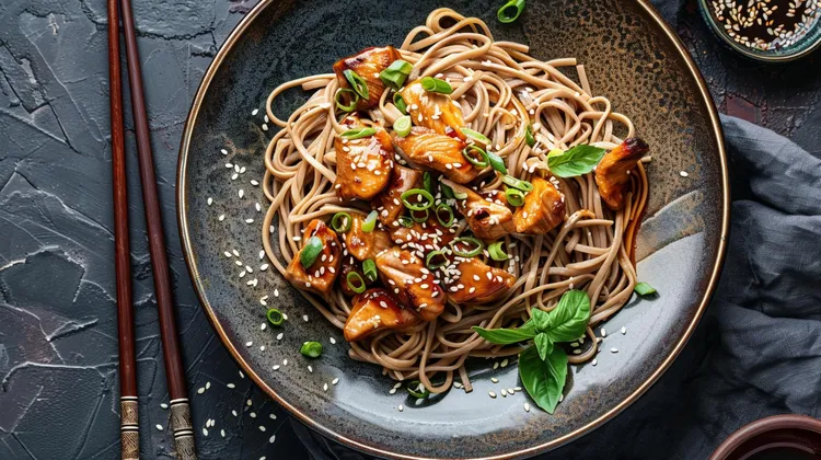 Cold sesame noodles with chicken
