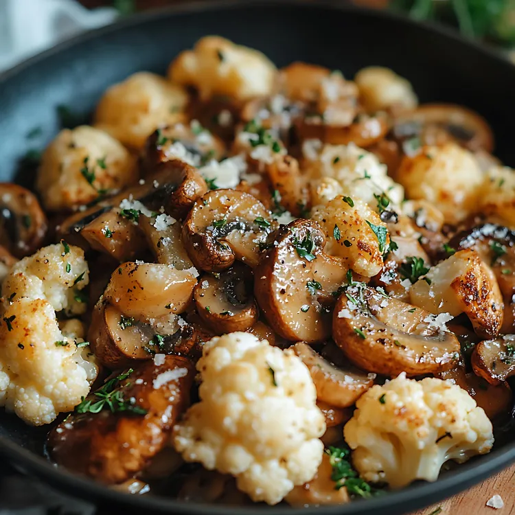 Cauliflower and mushroom ranch snack