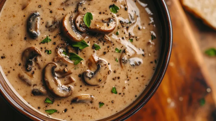 Garlic mushroom saute with basil and cheese