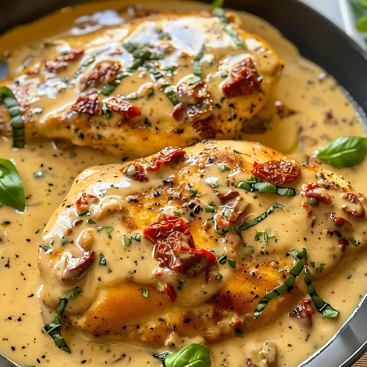 Sun-dried tomato chicken with parmesan and herbs