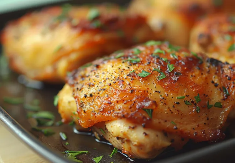 Baked chicken thighs with dijon-lime sauce