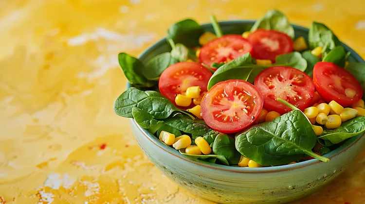 Spinach and sweet corn salad