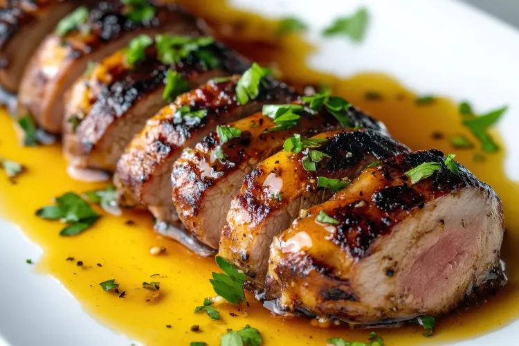 Crock pot balsamic garlic pork tenderloin