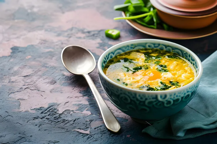 Vegetable egg drop soup