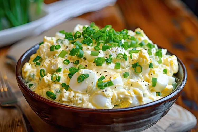 Egg salad with olives and spices