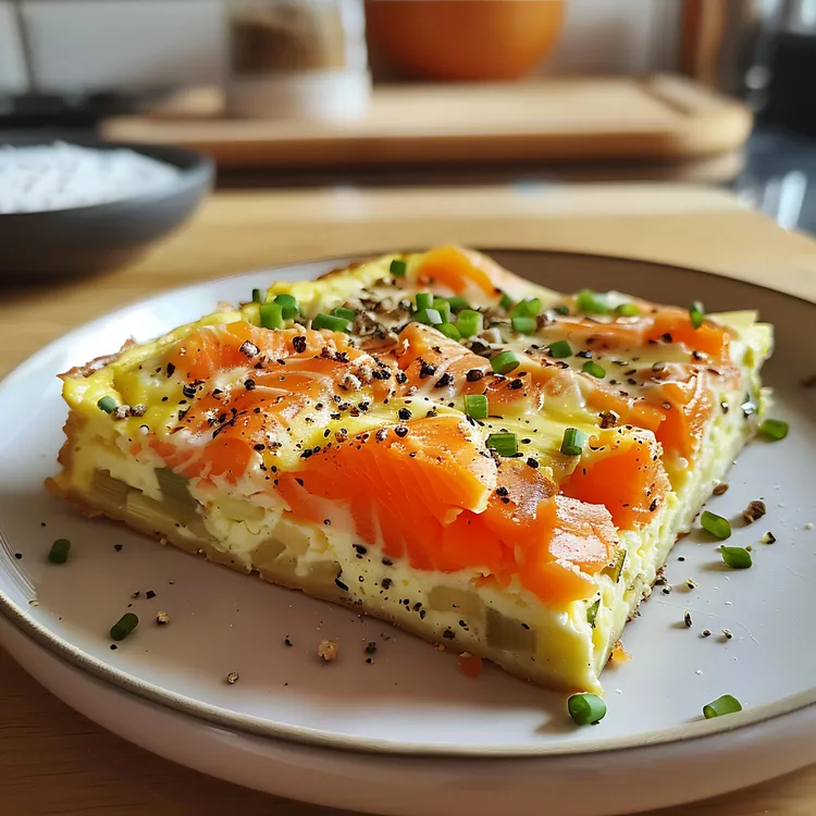 Salmon, dill and potato frittata