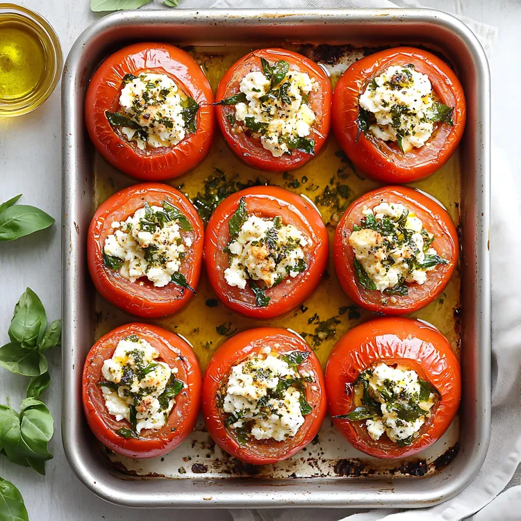 Feta and olive roast tomatoes