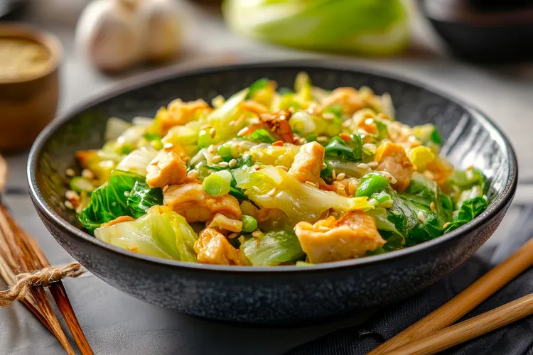Five spiced chicken with pak choi