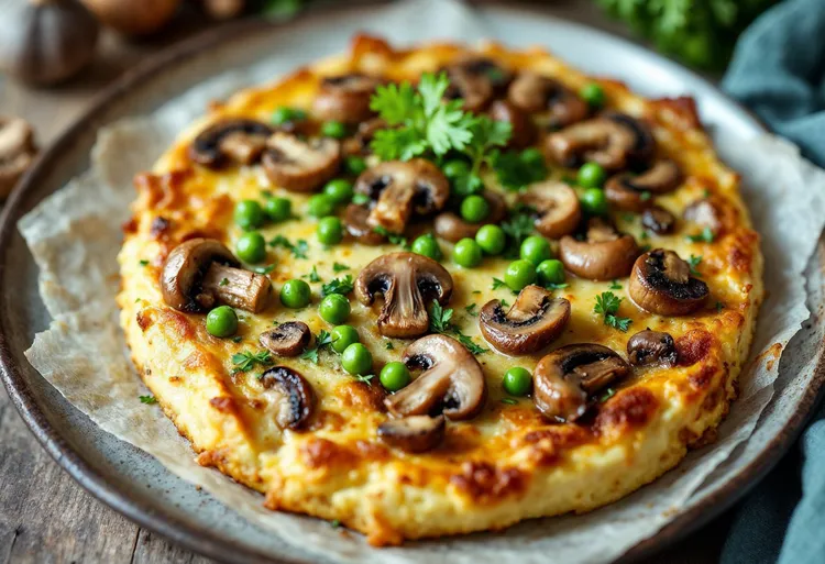 Frittatine with mushrooms and peas