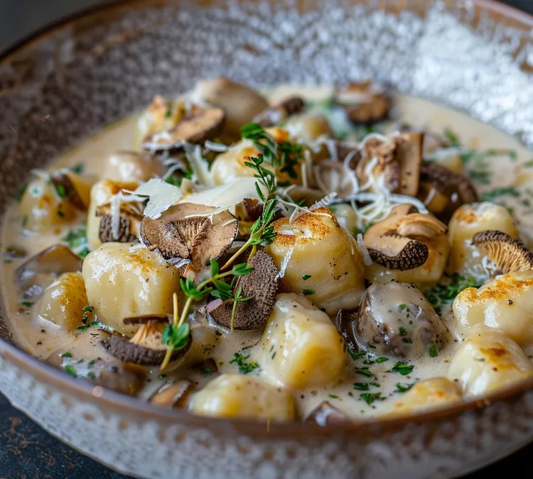 Gnocchi with truffled mushrooms