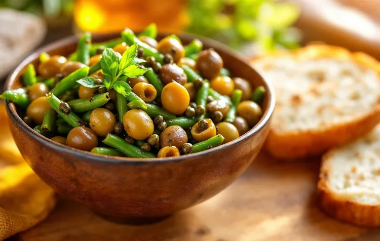 Green beans with olives and capers