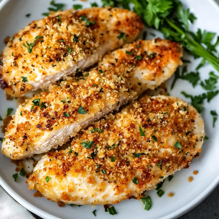 Honey mustard pecan-crusted chicken breasts