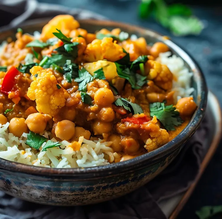 Indian cauliflower and chickpea curry