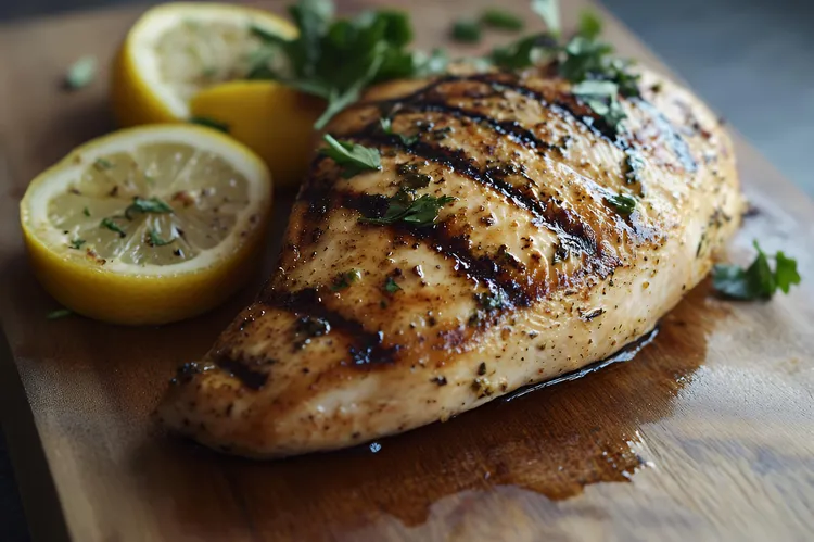 Lemon-garlic grilled chicken breasts