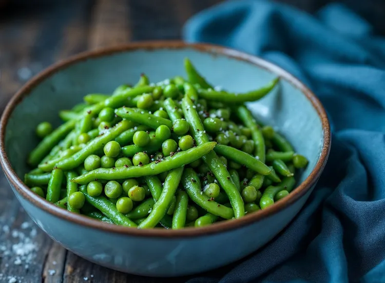 Lemony green beans and peas