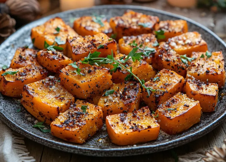 Maple-glazed roast pumpkin