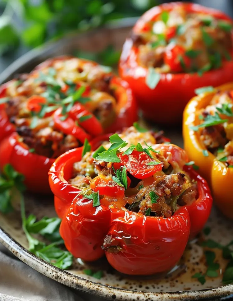 Mexican chicken stuffed peppers