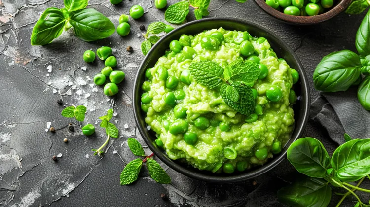 Mint and green pea mash