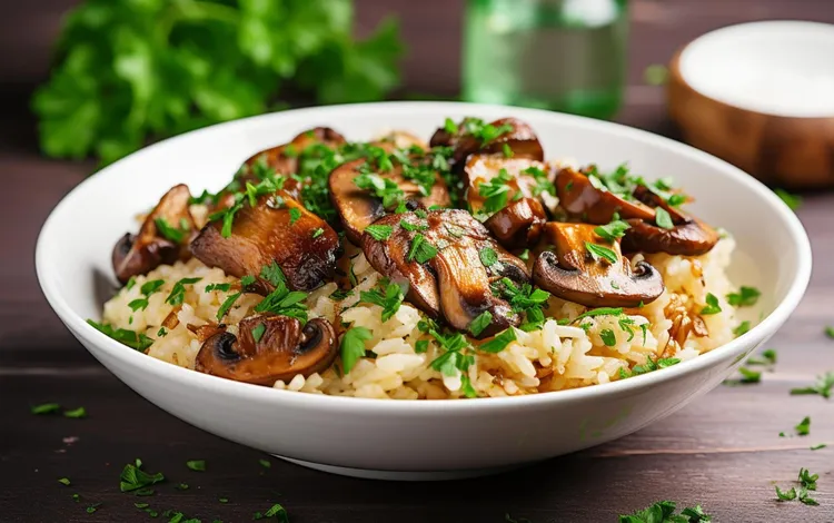 Mixed grain and mushroom salad