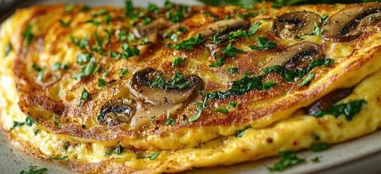 Mixed mushroom omelette