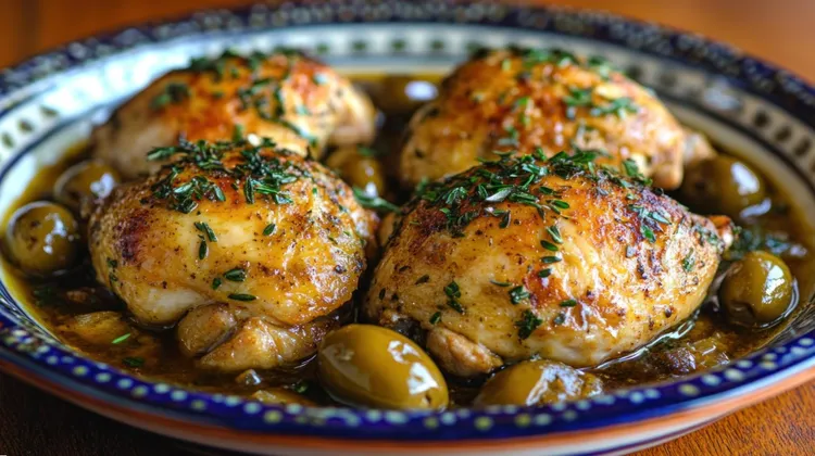 Moroccan chicken with green olives and lemon