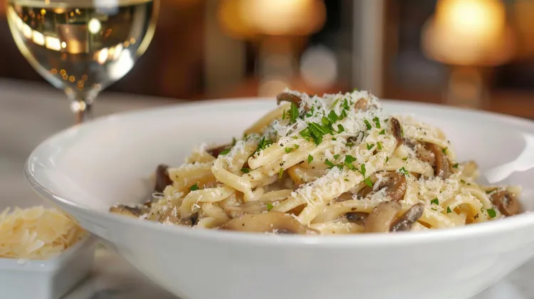 Mushroom and caper pasta