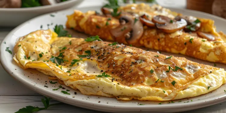 Mushroom and mixed herb omelette