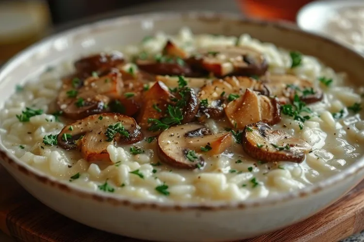 Mushroom & bacon risotto