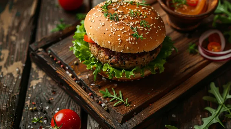 Mushroom-quinoa burgers with walnuts, garlic and rosemary