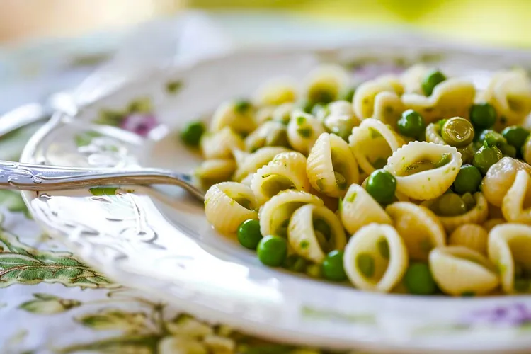 Lemon orecchiette with peas and ricotta