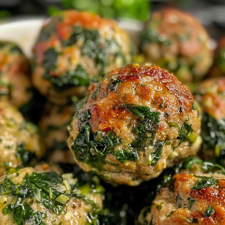 Paleo curry chicken spinach meatballs with pineapple