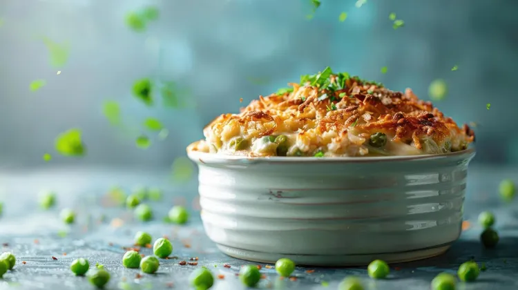 Parmesan peas and noodle bake