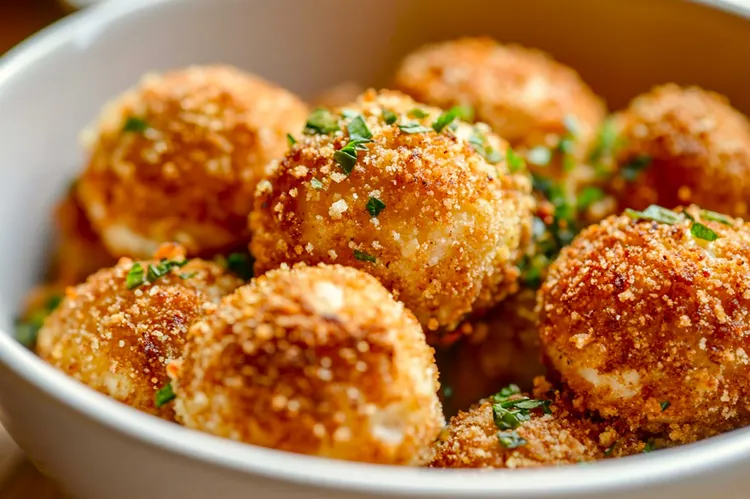 Pea and mint risotto balls