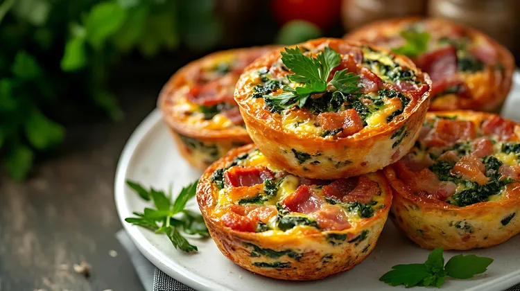 Prosciutto and pesto muffins