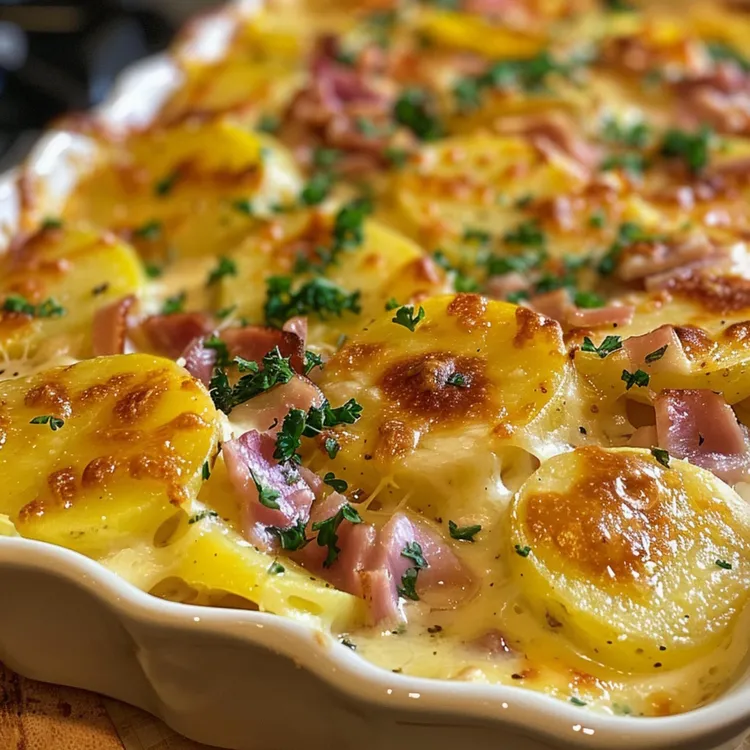 Prosciutto-stuffed potato bake