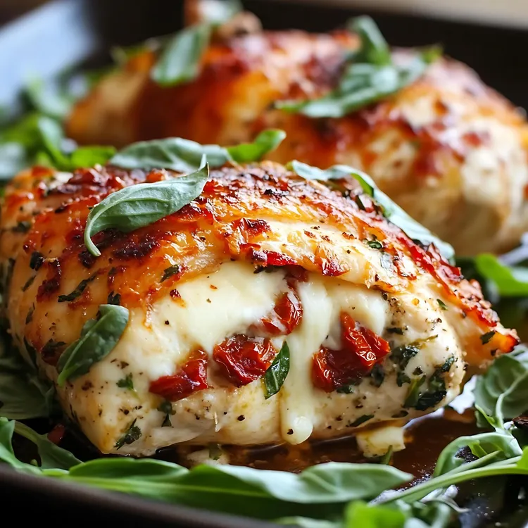 Prosciutto chicken with ricotta, spinach and sun-dried tomato