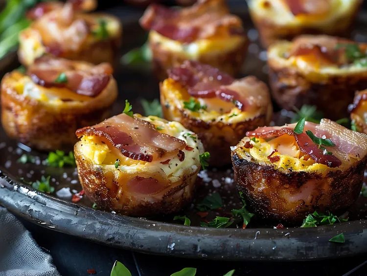 Prosciutto-wrapped mini frittata muffins