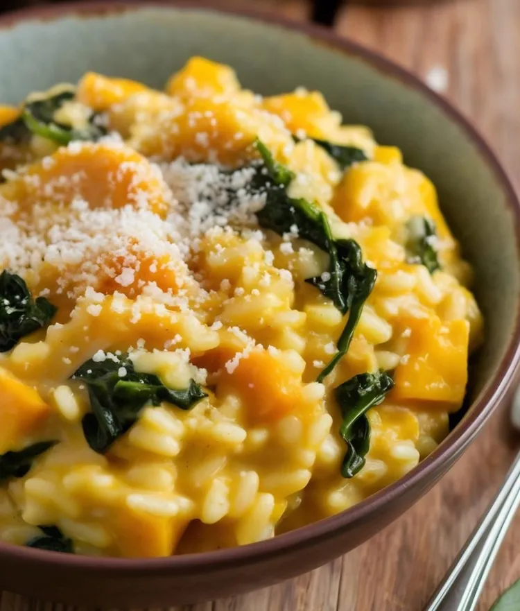 Pumpkin and basil risotto