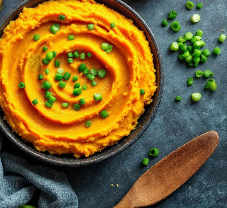 Pumpkin and chive mash