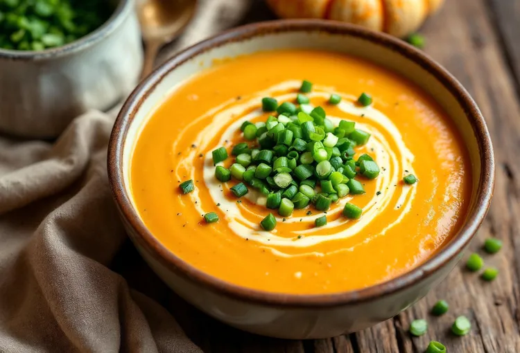 Pumpkin and chive soup