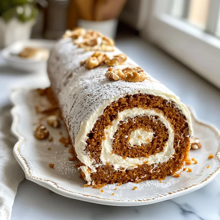 Pumpkin and walnut roulade