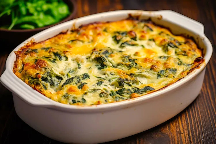 Pumpkin, spinach and ricotta gratin