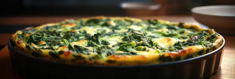Pumpkin, spinach, feta and pine nut quiche