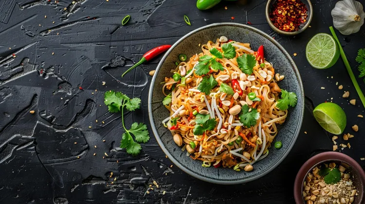 Rice noodles with chicken & peanuts