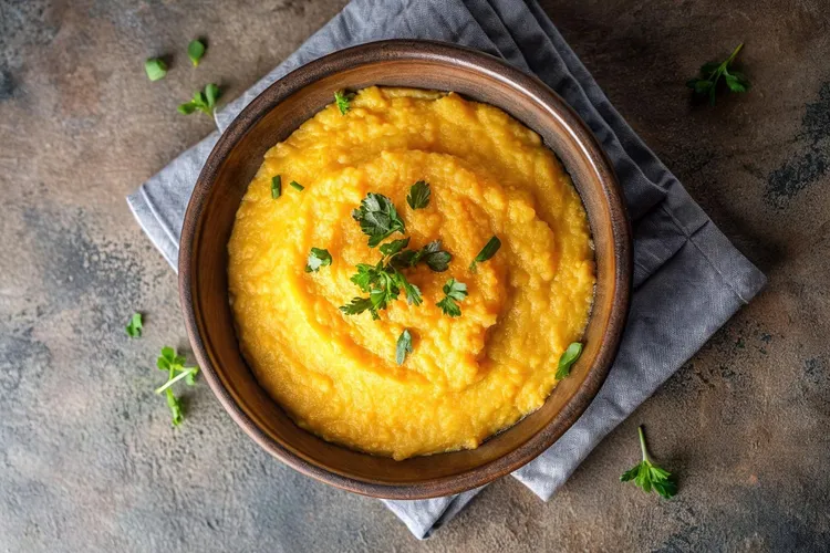 Roast garlic, pumpkin and potato mash