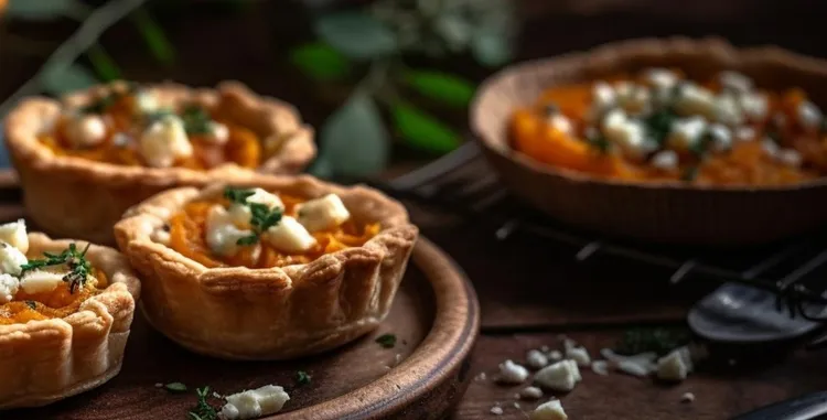 Roast pumpkin & feta pies
