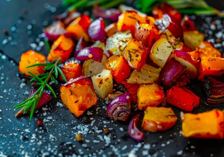 Roast pumpkin & red onion